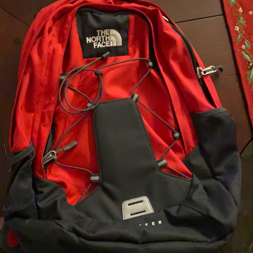 North Face backpack red and black